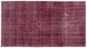 Red Over Dyed Vintage Rug 3'8'' x 6'11'' ft 112 x 210 cm