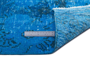 Turquoise Over Dyed Vintage Rug 5'9'' x 8'11'' ft 174 x 271 cm