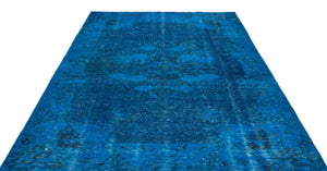 Turquoise Over Dyed Vintage Rug 5'9'' x 8'11'' ft 174 x 271 cm