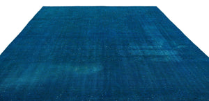 Turquoise Over Dyed Vintage XLarge Rug 9'7'' x 13'0'' ft 291 x 397 cm