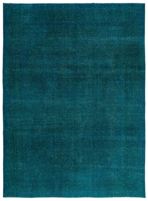 Turquoise  Over Dyed Vintage XLarge Rug 9'8'' x 13'3'' ft 294 x 404 cm