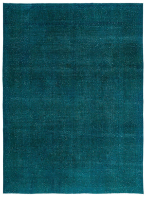 Turquoise Over Dyed Vintage XLarge Rug 9'8'' x 13'3'' ft 294 x 404 cm