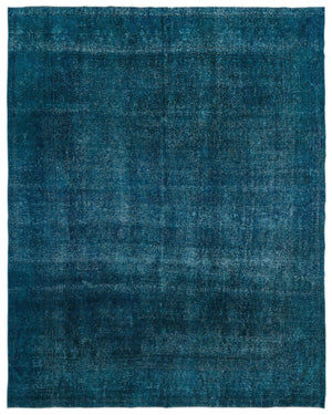 Turquoise Over Dyed Vintage XLarge Rug 9'7'' x 11'12'' ft 291 x 365 cm
