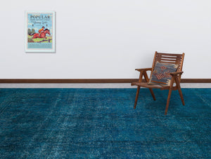 Turquoise Over Dyed Vintage XLarge Rug 9'7'' x 11'12'' ft 291 x 365 cm