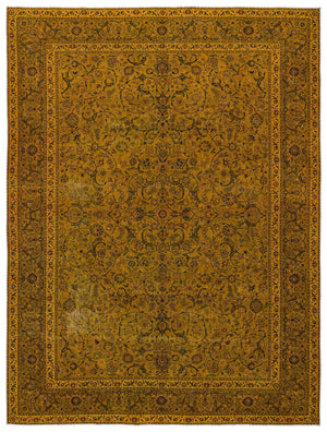 Yellow Over Dyed Vintage XLarge Rug 9'5'' x 12'10'' ft 288 x 391 cm