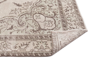 Beige Over Dyed Vintage Rug 5'10'' x 9'5'' ft 178 x 287 cm