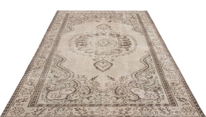 Beige Over Dyed Vintage Rug 5'10'' x 9'5'' ft 178 x 287 cm