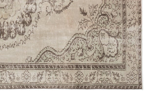 Beige Over Dyed Vintage Rug 5'10'' x 9'5'' ft 178 x 287 cm
