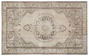 Beige Over Dyed Vintage Rug 5'10'' x 9'5'' ft 178 x 287 cm