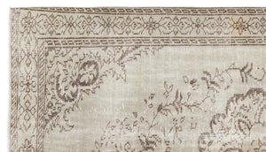 Beige Over Dyed Vintage Rug 5'5'' x 9'6'' ft 164 x 290 cm