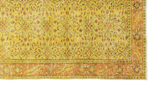 Yellow Over Dyed Vintage Rug 4'10'' x 8'9'' ft 147 x 266 cm