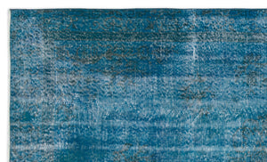 Turquoise Over Dyed Vintage Rug 5'1'' x 8'7'' ft 154 x 262 cm