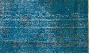 Turquoise Over Dyed Vintage Rug 5'1'' x 8'7'' ft 154 x 262 cm