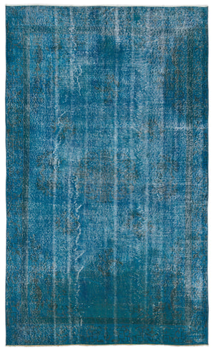 Turquoise Over Dyed Vintage Rug 5'1'' x 8'7'' ft 154 x 262 cm