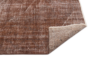 Brown Over Dyed Vintage Rug 4'11'' x 8'3'' ft 151 x 251 cm