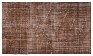 Brown Over Dyed Vintage Rug 4'11'' x 8'3'' ft 151 x 251 cm
