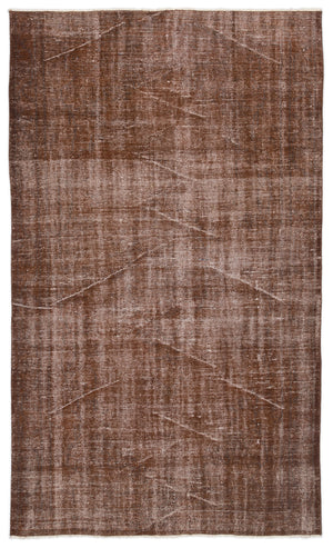Brown Over Dyed Vintage Rug 4'11'' x 8'3'' ft 151 x 251 cm