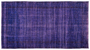 Purple Over Dyed Vintage Rug 5'1'' x 9'4'' ft 155 x 285 cm