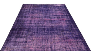 Purple Over Dyed Vintage Rug 5'7'' x 8'8'' ft 170 x 265 cm