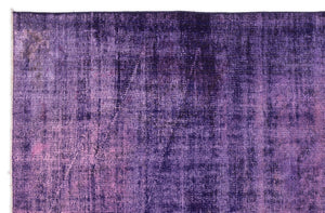 Purple Over Dyed Vintage Rug 5'7'' x 8'8'' ft 170 x 265 cm