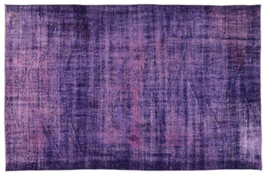 Purple Over Dyed Vintage Rug 5'7'' x 8'8'' ft 170 x 265 cm