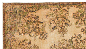 Beige Over Dyed Vintage Rug 5'0'' x 9'2'' ft 153 x 280 cm