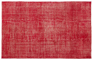 Red Over Dyed Vintage Rug 5'5'' x 8'8'' ft 166 x 263 cm