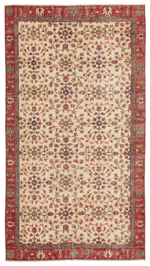 Naturel Over Dyed Vintage Rug 4'10'' x 8'8'' ft 147 x 265 cm