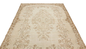 Beige Over Dyed Vintage Rug 5'9'' x 9'6'' ft 175 x 289 cm