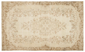 Beige Over Dyed Vintage Rug 5'9'' x 9'6'' ft 175 x 289 cm
