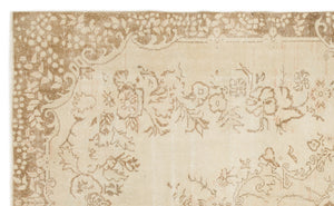 Beige Over Dyed Vintage Rug 5'9'' x 9'6'' ft 175 x 289 cm