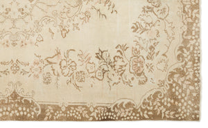 Beige Over Dyed Vintage Rug 5'9'' x 9'6'' ft 175 x 289 cm