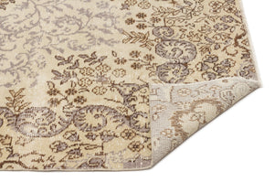 Beige Over Dyed Vintage Rug 5'4'' x 9'6'' ft 163 x 289 cm