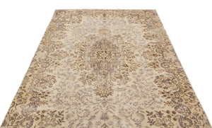 Beige Over Dyed Vintage Rug 5'4'' x 9'6'' ft 163 x 289 cm