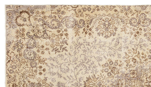Beige Over Dyed Vintage Rug 5'4'' x 9'6'' ft 163 x 289 cm