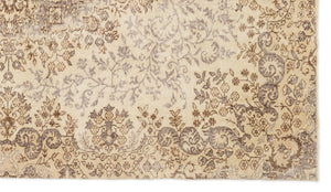 Beige Over Dyed Vintage Rug 5'4'' x 9'6'' ft 163 x 289 cm
