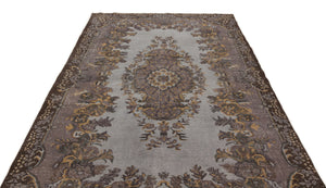 Gray Over Dyed Vintage Rug 6'0'' x 9'10'' ft 184 x 300 cm