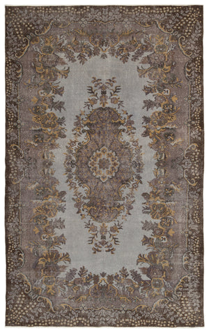 Gray Over Dyed Vintage Rug 6'0'' x 9'10'' ft 184 x 300 cm