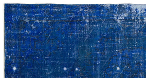 Blue Over Dyed Vintage Rug 4'9'' x 8'11'' ft 144 x 271 cm