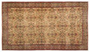 Brown Over Dyed Vintage Rug 5'4'' x 9'6'' ft 163 x 289 cm