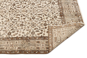 Beige Over Dyed Vintage Rug 5'8'' x 9'4'' ft 172 x 285 cm