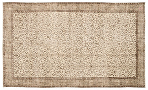 Beige Over Dyed Vintage Rug 5'8'' x 9'4'' ft 172 x 285 cm