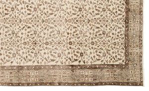 Beige Over Dyed Vintage Rug 5'8'' x 9'4'' ft 172 x 285 cm