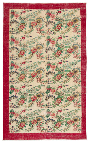 Naturel Over Dyed Vintage Rug 5'8'' x 8'8'' ft 172 x 265 cm