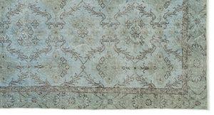 Blue Over Dyed Vintage Rug 5'0'' x 9'7'' ft 153 x 293 cm