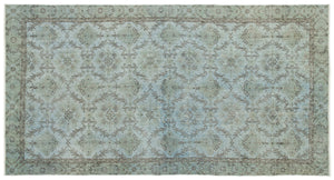 Blue Over Dyed Vintage Rug 5'0'' x 9'7'' ft 153 x 293 cm