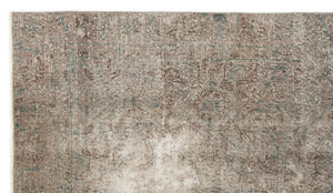 Gray Over Dyed Vintage Rug 4'4'' x 7'7'' ft 131 x 232 cm