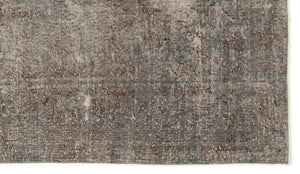 Gray Over Dyed Vintage Rug 4'4'' x 7'7'' ft 131 x 232 cm