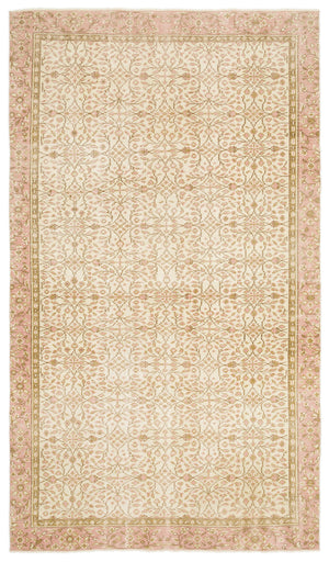 Beige Over Dyed Vintage Rug 5'7'' x 9'10'' ft 170 x 300 cm