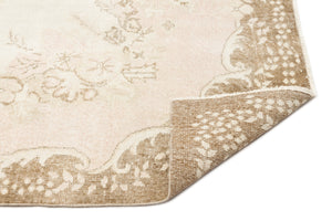 Beige Over Dyed Vintage Rug 5'11'' x 9'8'' ft 180 x 295 cm